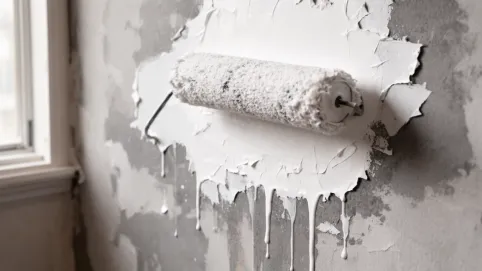 Farba odchodzi przy malowaniu wałkiem